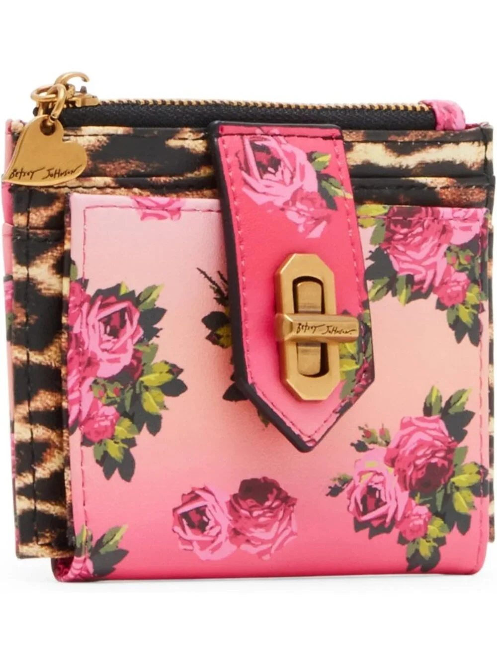 Leopard Floral Bifold Wallet - Stylish, Compact Design for Everyday Use